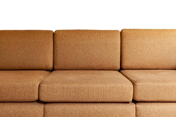 Close Bright Brown Yellow Long Silk Sofa — Stok Foto
