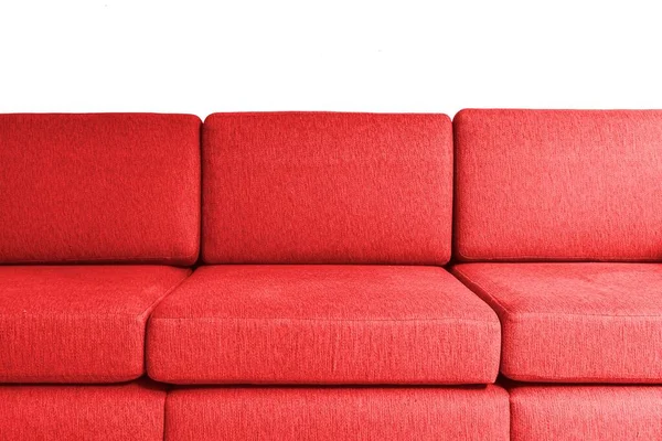 Close Bright Red Long Silk Sofa — Stock Photo, Image