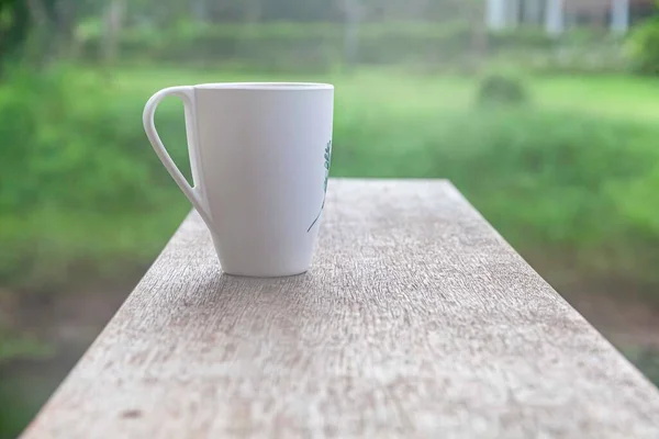 Taza Café Colocada Mesa Madera — Foto de Stock