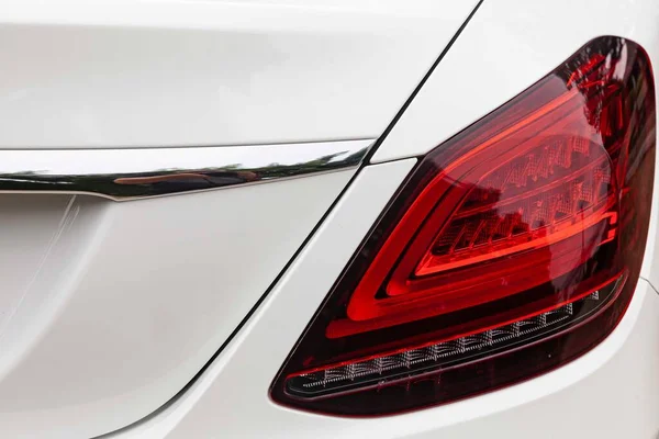 Close White Luxury Car Tail Lights — Stock Photo, Image