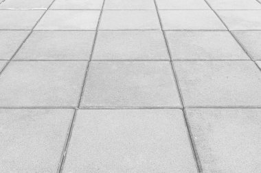 Perspektif Manzaralı Monoton Beyaz Tuğla Taş Köşkü Sokak Yolu Zemininde