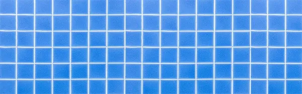 Panorama Vintage Blue Mosaic Kitchen Wall Pattern Background Seamless — Stock Photo, Image