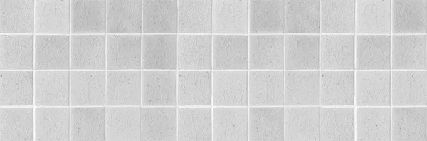 Panorama Bílé Terra Cotta Stěny Dlaždice Textury Pozadí Bezešvé — Stock fotografie