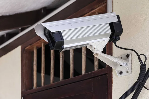 Petite Caméra Cctv Pour Sécurité Installée Station — Photo