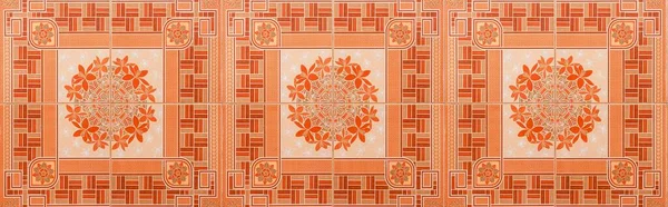 Панорама Старовинної Керамічної Плитки Текстури Безшовного Фону — стокове фото
