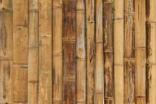 茶色の古い竹のフェンスのテクスチャと背景シームレス — ストック写真