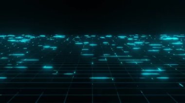 Gelecekçi Mavi Parlayan neon çizgileri Uzay Işıkları arkaplan 3D görüntüleme