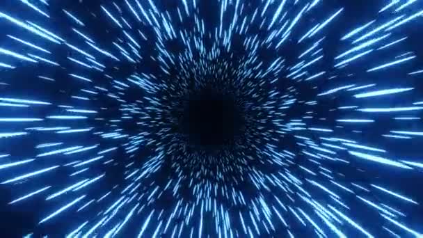 Abstract Futuristic Speed Lights Tunnel Time Warp Traveling Space Background — ストック動画