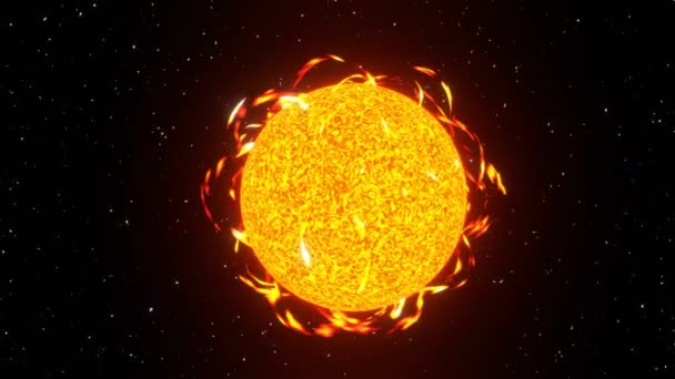 Sun Solar Flare Űrben Háttér Renderelés — Stock videók