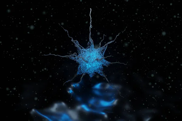 sci-fi cyberpunk alien energy Virus glow particles background 3D rendering