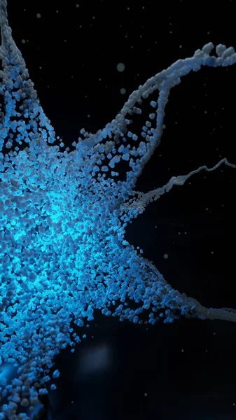 sci-fi cyberpunk alien energy Virus glow particles vertical background 3D rendering
