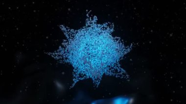 Bilimkurgu siber punk uzaylı enerjisi Virüs ışıltı parçacıkları arkaplan 3 boyutlu