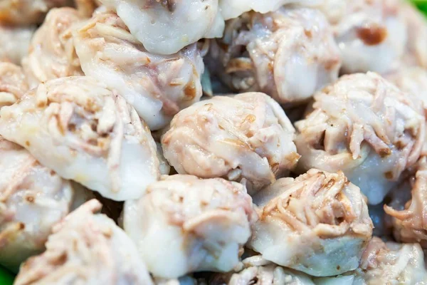 Κοντινό Πλάνο Του Ατμού Dumpling Γεμιστό Σκόρδο Σχοινόπρασο Taro Γλυκοπατάτα — Φωτογραφία Αρχείου