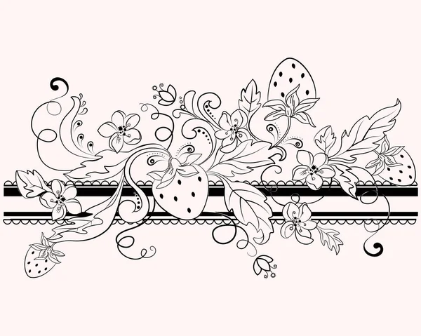 Fleurs Linéaires Fleurs Sauvages Lignes Style Vintage — Image vectorielle