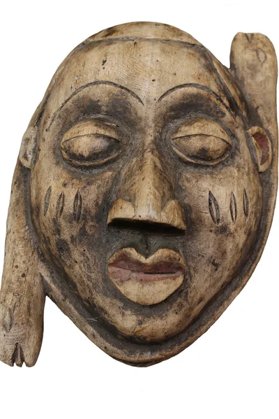 Vieja máscara africana de madera — Foto de Stock