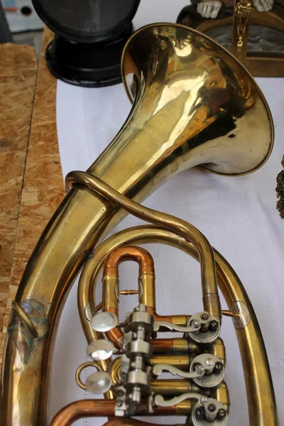 Detail of old trumpet — Stock Photo, Image