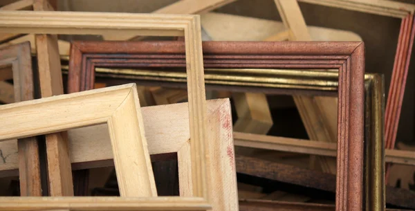 Fondo con marcos de madera —  Fotos de Stock