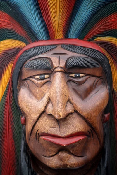 Velha máscara indiana de madeira — Fotografia de Stock