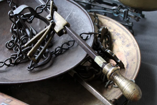 Old scales in hand — Stock Photo, Image