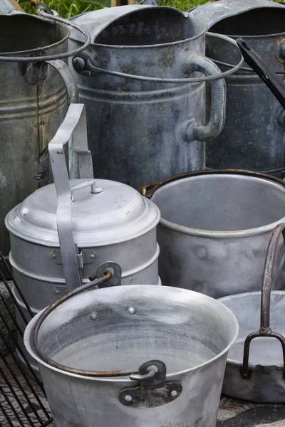 Old pots and pans — Stock Photo, Image