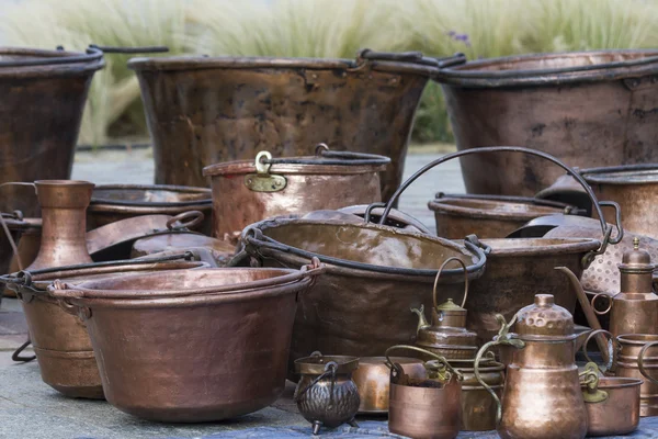 Old pots and pans — Stock Photo, Image