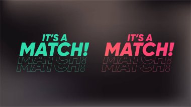Bu bir kibrit işareti. Flört uygulaması Tinder. Kadın ve erkek arasındaki bağ. Eşleşen teknoloji. Erkek ve kız buluşuyor. Vektör illüstrasyonu. 