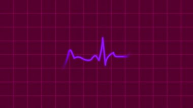 Kalp atışı kardiyogramı ya da EKG Hareketli Kalp Hattı ya da Pembe Kalp Arkaplanı