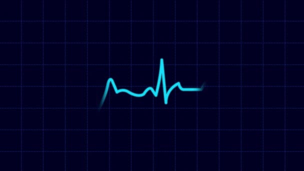 Cardiogramma Battito Cardiaco Ecg Ecg Con Linea Del Cuore Movimento — Video Stock