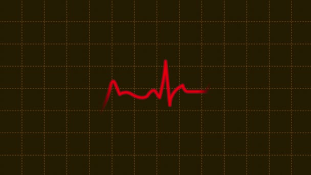 Kalp Atışı Kardiyogramı Ekg Hareketli Kalp Çizgisi Kahve Kalp Atımı — Stok video