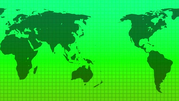 World Map Background Consisting Solid Green Gradient — ストック動画