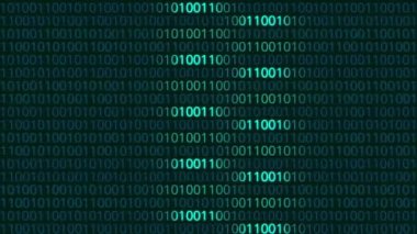 Katı Çam Yeşili İçeren Ekranda Rakamlarla İkili Kodlar