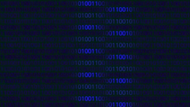 Binary Codes Background Digits Moving Screen Consisting Solid Admiral Blue — стоковое видео