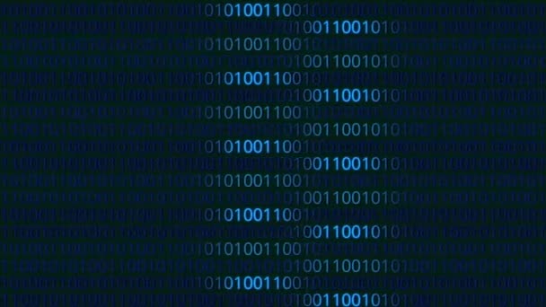 Binary Codes Background Digits Moving Screen Consisting Solid Indigo Blue — Stock Video