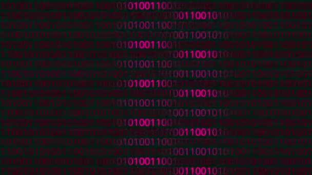 Binary Codes Background Digits Moving Screen Consisting Solid Jam — Vídeo de stock