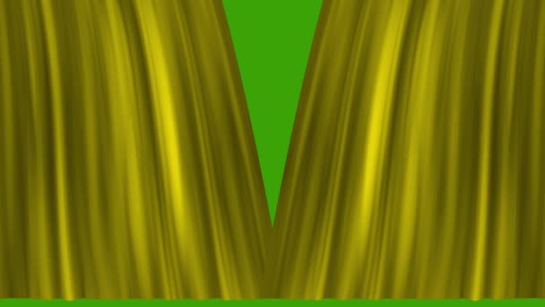 Curtain Background Beautiful Pear Waving Curtains Opening Green Screen — Video