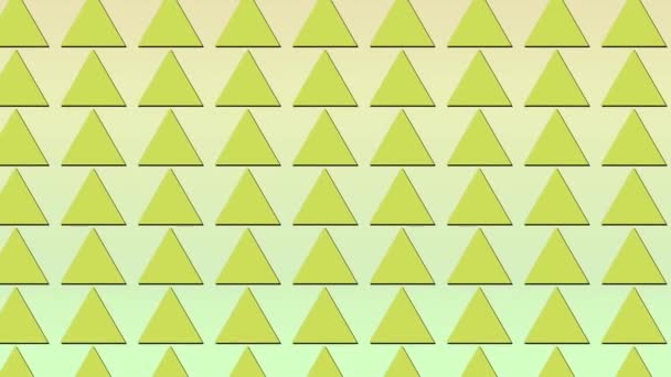 Triangle Pattern Background Yellow Waving Triangle Solid Yellow Screen — Stock Video