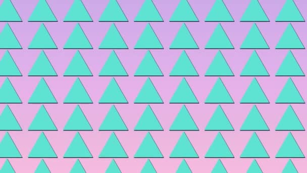 Dreieck Muster Hintergrund Maya Blue Waving Triangle Auf Solidem Rosa — Stockvideo