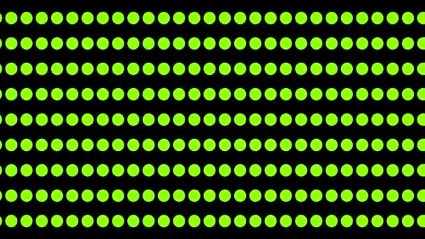 Circle Pattern Background Green Circle Solid Black Screen — Stock Video
