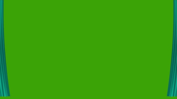 カーテンの背景緑の画面で閉じる美しいオリンピック波のカーテン — ストック動画