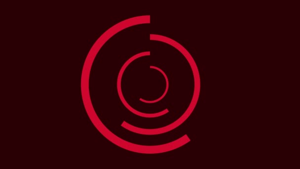 Cirkel Rotatie Achtergrond Naadloze Rode Beweging Cirkel — Stockvideo