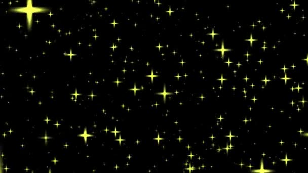 Fundo Das Estrelas Noite Com Cor Amarela Estrela — Vídeo de Stock