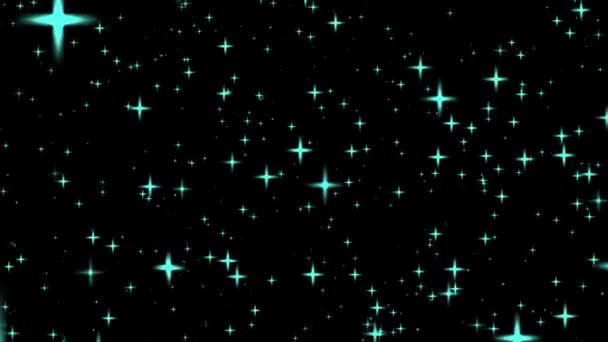 Nattstjärnor Bakgrund Med Stjärnan Blå Färg — Stockvideo