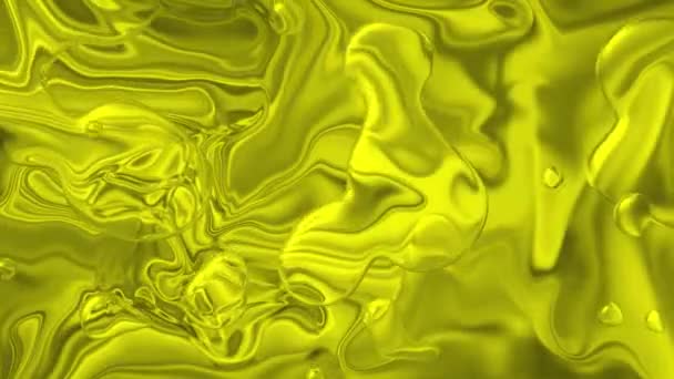 Simple Liquid Effects Background Moving Drop Consisting Solid Yellow — Stock Video