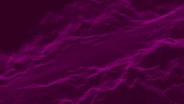 Abstract Violet Digital Particle Wave Lights Background Digital Particle Cyber — стоковое видео
