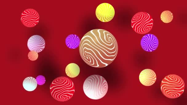 Animated Background Rotating Cirle Red Background — Vídeo de stock