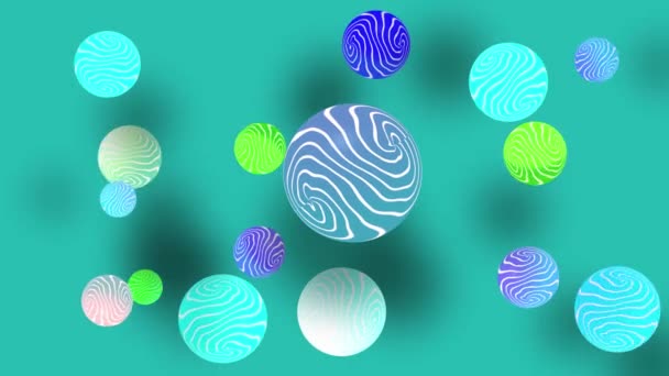 Animated Background Rotating Cirle Teal Background — Vídeo de stock