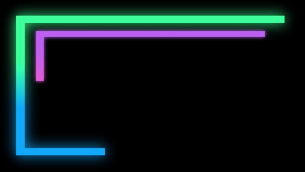 画面上を移動するネオン背景ピンクの線を長方形 — ストック動画