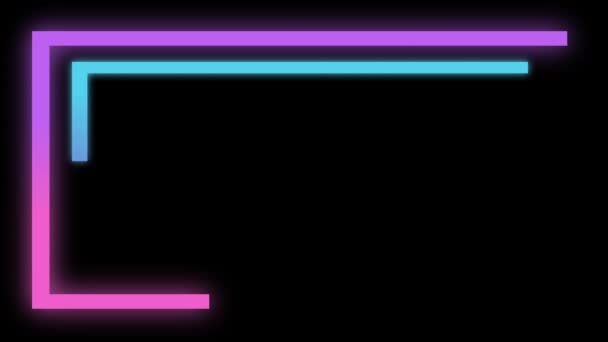 Rectangle Neon Background Sky Line Moving Screen — Vídeo de stock