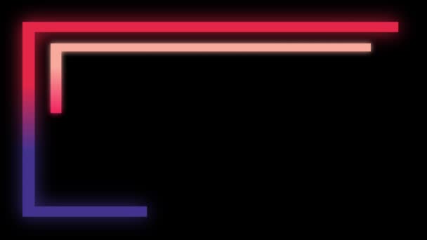 Rectangle Neon Background Red Line Moving Screen — стоковое видео
