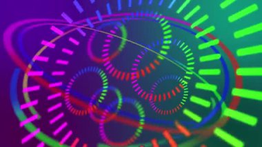 Gelecekçi Hud Arkaplan Yeşil Baloncuk Ekranda Hareket Ediyor